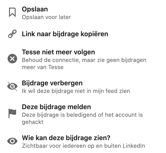 LinkedIn bijdrage gemarkeerd als spam